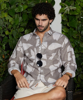 CAMPUS SUTRA Men Printed Casual Brown Shirt