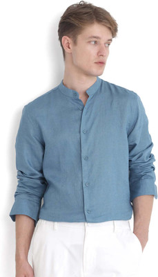 RARE RABBIT Men Solid Casual Blue Shirt