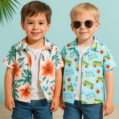 Maitri Fashion Baby Boys Printed Casual Multicolor Shirt(Pack of 2)