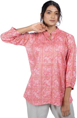 Avyanna The Label Women Printed Casual Pink Shirt