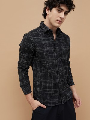 Fame Forever by Lifestyle Men Striped Casual Black Shirt