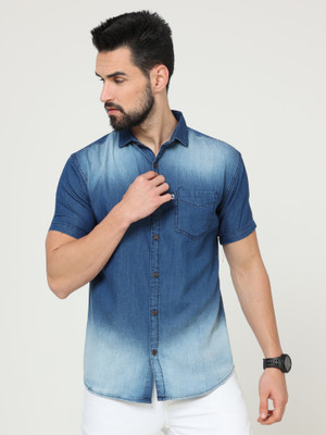 ALLWIN PAUL Men Solid Casual Dark Blue Shirt