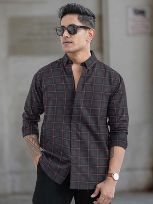 Jicott Men Checkered Casual Multicolor Shirt