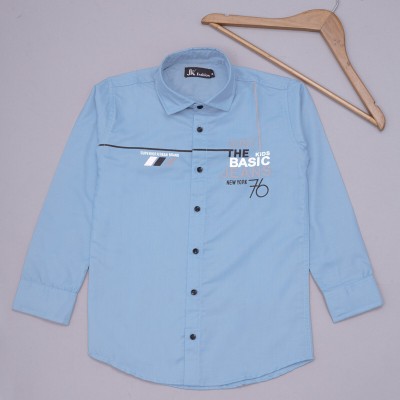 Jk fashion Boys Printed Casual Light Blue Shirt