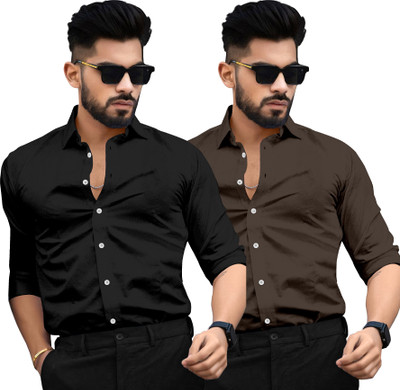 HASINI Fashion Men Solid Formal Multicolor Shirt