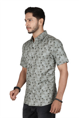 ARAHAMFASHION Men Printed Casual Black Shirt