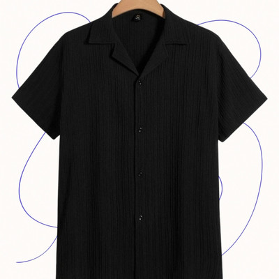 Nita creation Men Self Design Formal Gold Shirt