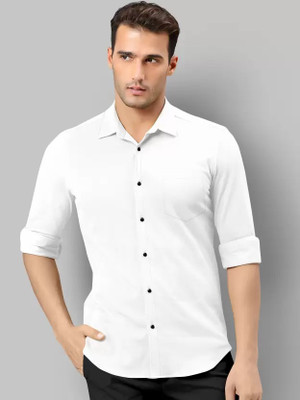 Jumii Enterprise Men Solid Casual White Shirt
