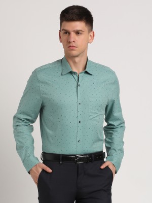 TURTLE Men Printed Formal Green Shirt