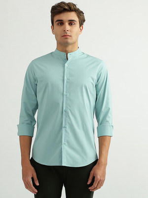 United Colors of Benetton Men Solid Casual Blue Shirt
