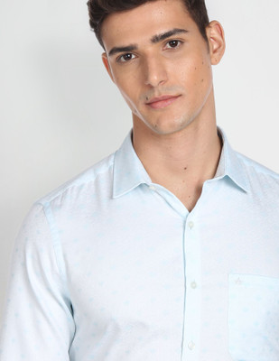 ARROW Men Printed Formal Light Blue Shirt