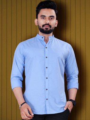 SHIRTZONE Men Solid Casual Light Blue Shirt