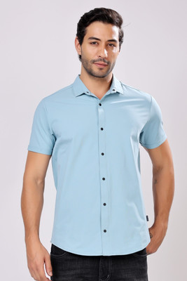 Stylox Men Solid Casual Blue Shirt