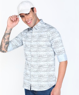 FLYING MACHINE Men Printed Casual Blue Shirt