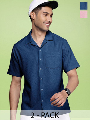 Moda Rapido Men Self Design Casual Multicolor Shirt