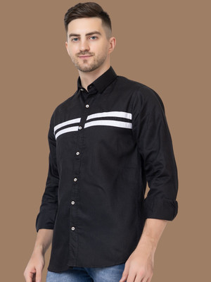 Modernity Men Checkered Casual Black Shirt