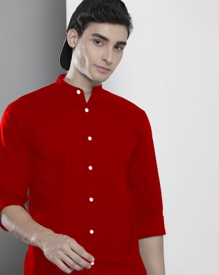 S-Line Men Solid Casual Red Shirt