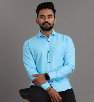 Nofilter Men Solid Formal Light Blue Shirt