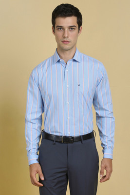 Allen Solly Men Striped Formal Blue Shirt