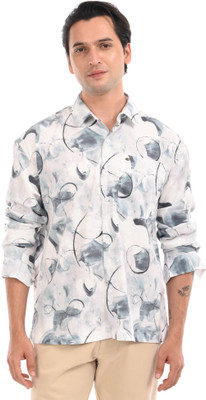 Estilocus Men Printed Casual Green Shirt
