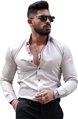 RICH STAG Men Solid Casual Grey Shirt