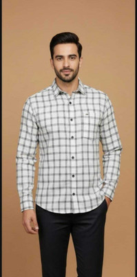 NAMORA VARIETY Men Checkered Casual White Shirt