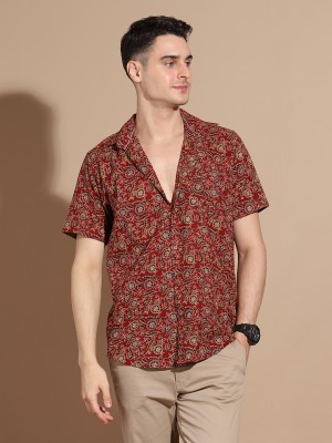 Stylebaazi Men Printed Casual Maroon Shirt