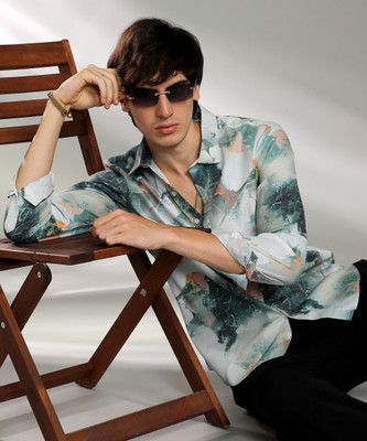 CAMPUS SUTRA Men Self Design Casual Green Shirt