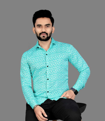 DISHANK CREATION Men Printed Casual Light Green Shirt