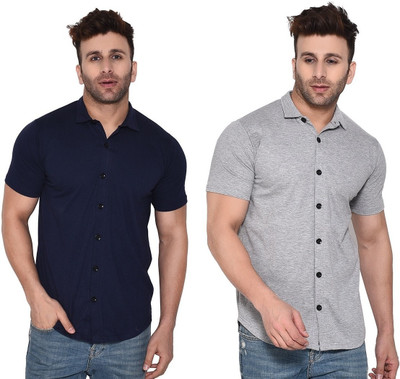 BEYOU FASHION Men Solid Formal Multicolor Shirt(Pack of 2)