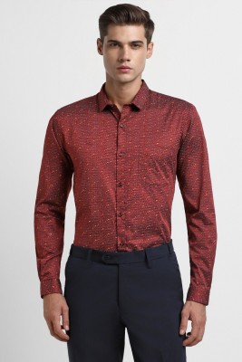 PETER ENGLAND Men Printed Formal Maroon Shirt