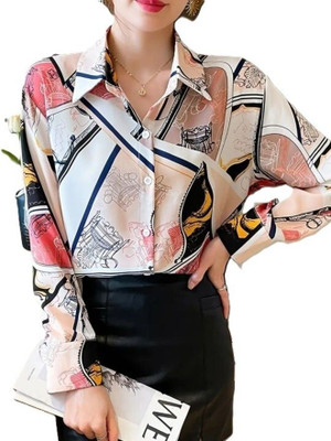 Divine Fabrics Women Printed Party Multicolor Shirt