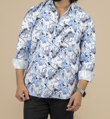 Sudan Men Printed Party Light Blue Shirt