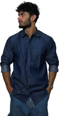 Sparkston Men Solid Casual Blue Shirt