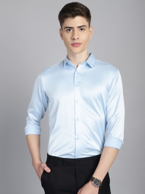 Majestic Man Men Solid Formal Light Blue Shirt