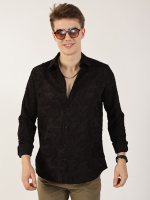 THOMAS SCOTT Men Printed Casual Black Shirt