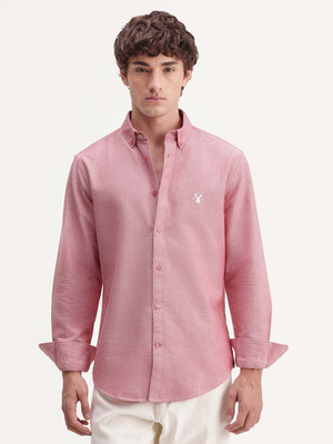 RARE RABBIT Men Solid Casual Pink Shirt