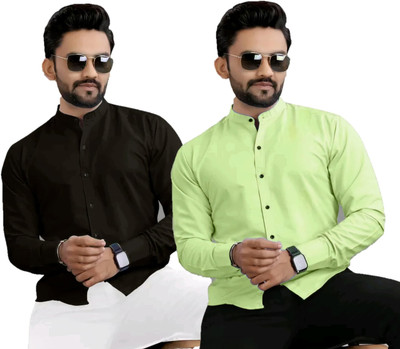 SNKV TRENDS Men Solid Formal Multicolor Shirt(Pack of 2)