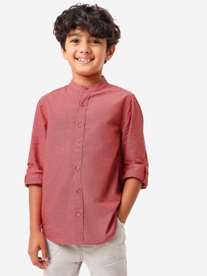 BONKIDS Boys Solid Casual Red Shirt