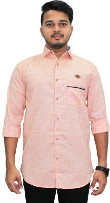 KUONS AVENUE Men Solid Casual Pink Shirt