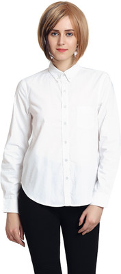 MODA ELEMENTI Women Solid Casual White Shirt