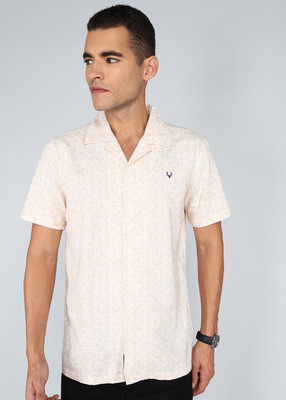 Allen Solly Men Printed Casual Beige Shirt