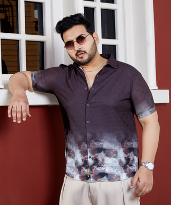 Instafab Plus Men Printed Casual Purple Shirt