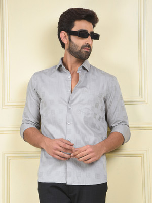 CRIMSOUNE CLUB Men Printed Casual Grey Shirt