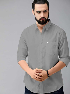 STELLALIFE Trend Men Printed Casual Grey Shirt