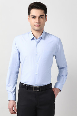 PETER ENGLAND Men Solid Formal Blue Shirt