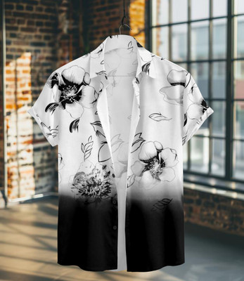 Le Pery Men Printed Casual Black Shirt