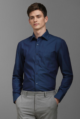 LOUIS PHILIPPE Men Solid Formal Blue Shirt