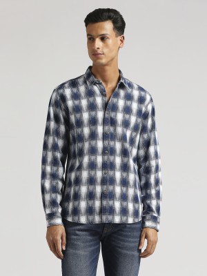 Pepe Jeans Men Checkered Casual Dark Blue, Black, White Shirt