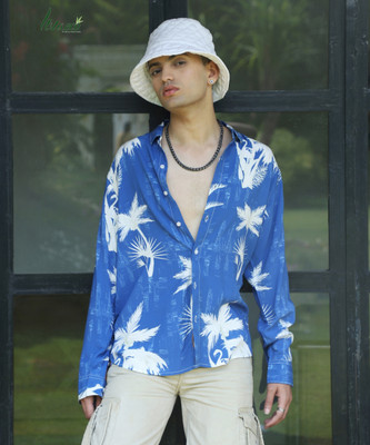 CAMPUS SUTRA Men Printed Casual Blue, White Shirt